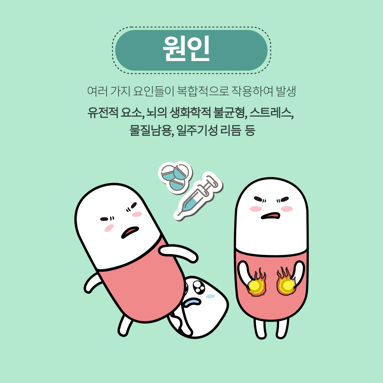 비정산적인 기분이 지속되는 양상을 '삽화'라고 하며 조증삽화를 경험한 경우 1형 양극성장애, 경조증삽화를 경험한 경우 2형 양극성 장애로 구분